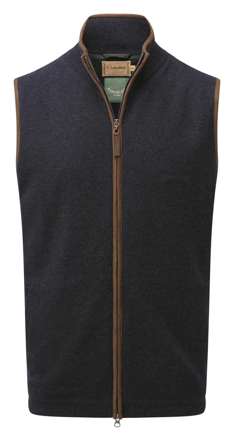 Schoffel Lambswool Aerobloc Gilet Navy